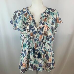 Parker Floral Dax Cotton Botanical Print Top Medium Cottagecore Fall Farmhouse